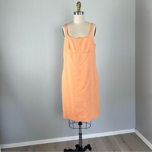 Y2K J Crew Peach Scoop Neck Mini Dress Size‎ 12 Lined Sleeveless 2000s Preppy